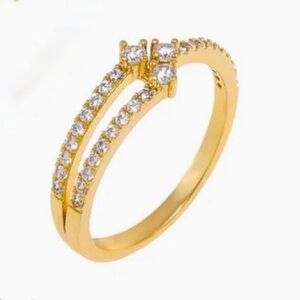 Adina Eden CZ Interlocking 3CZ Stackable Ring NWT